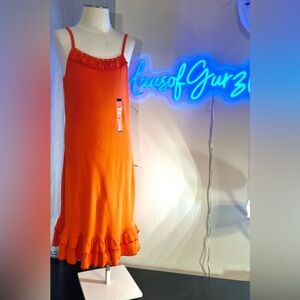 The Children's Place Bright Orange Ruffle Strap Dress